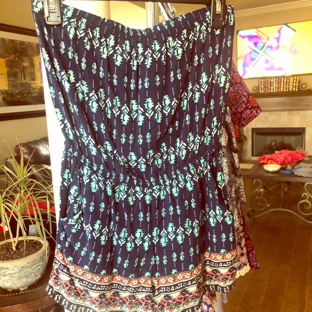 Patterned Romper with Pockets